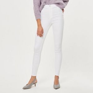 Brand-new, never worn, high-waisted white jeans!